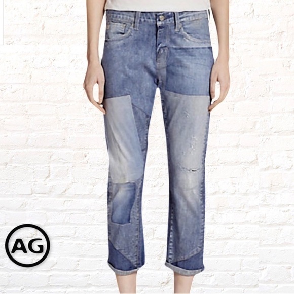 Ag Adriano Goldschmied Denim - AG The Drew Straight Leg Boyfriend Digital Printed Photo Real jeans 25R